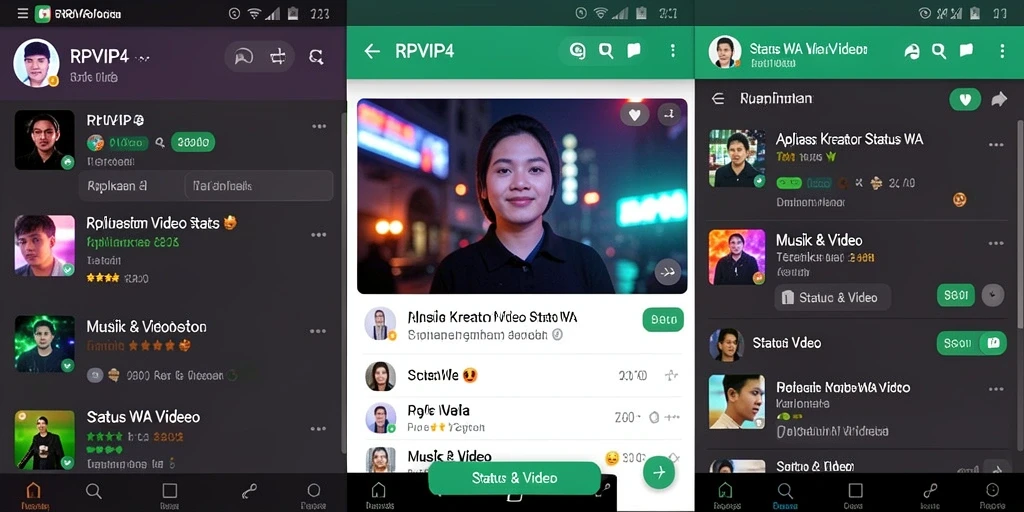 Antarmuka RPVIP4 untuk membuat Status WA Video yang menarik.