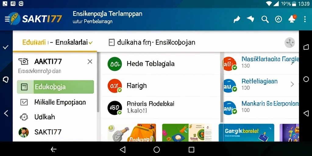 Antarmuka SAKTI77 menampilkan beragam informasi edukatif dan menarik.